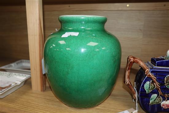 A 19th century Chinese green crackle glaze height 25cm